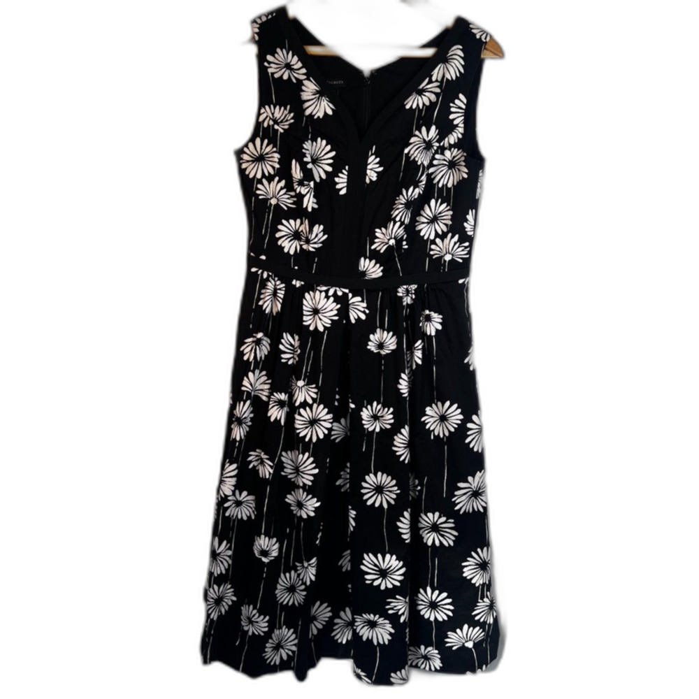 Talbots Sleeveless Floral‎ Print Dress Fit & Flare Botanical Casual Cottage Sz 6